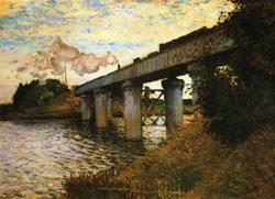Claude Monet The Railway Bridge at Argenteuil Sweden oil painting art